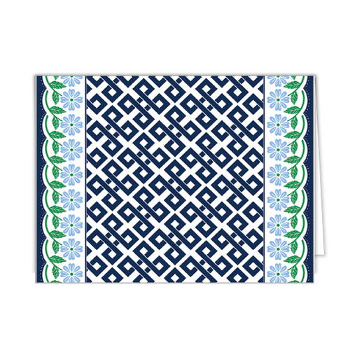 In Stock Folded Notecard Set of 10 | Floral Border