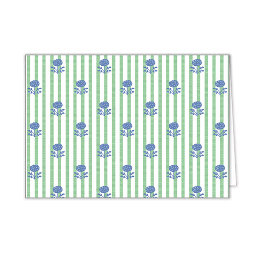 In Stock Folded Notecard Set of 10 | Floral Stripe
