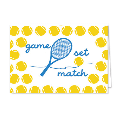 In Stock Folded Notecard Set of 10 | Tennis Game Set Match