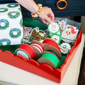 Christmas Scalloped Lacquer Tray