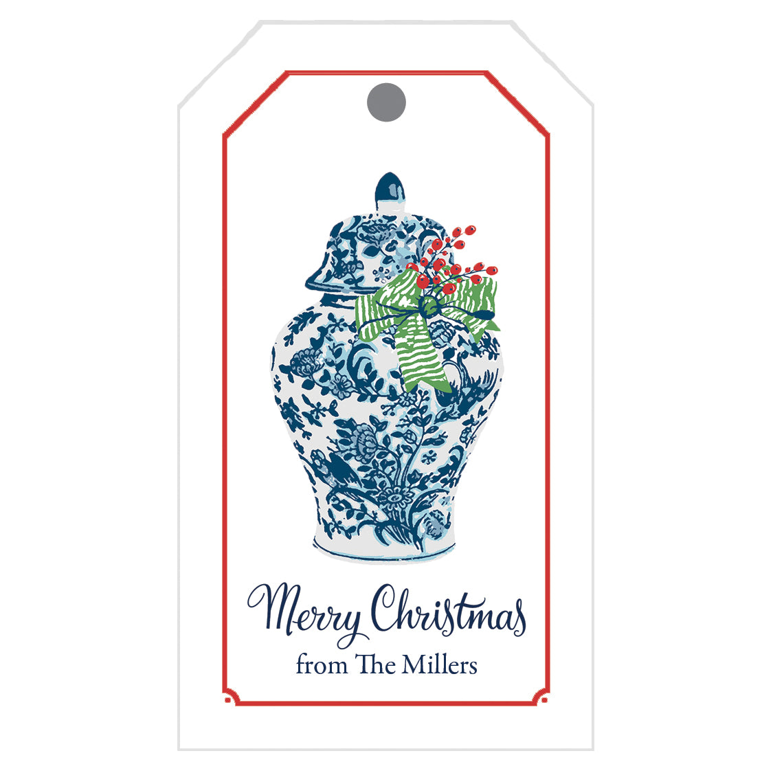 Ginger Jar with Berries Christmas Personalized Gift Tags
