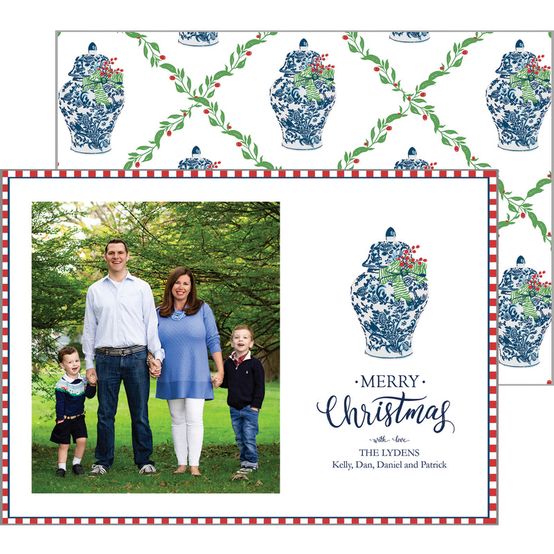 Ginger Jar with Berries Christmas Photo Card
