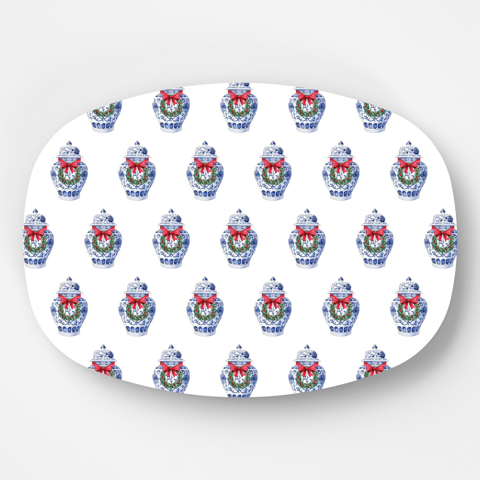 In Stock WH Serving Platter | Ginger Jar with Wreath