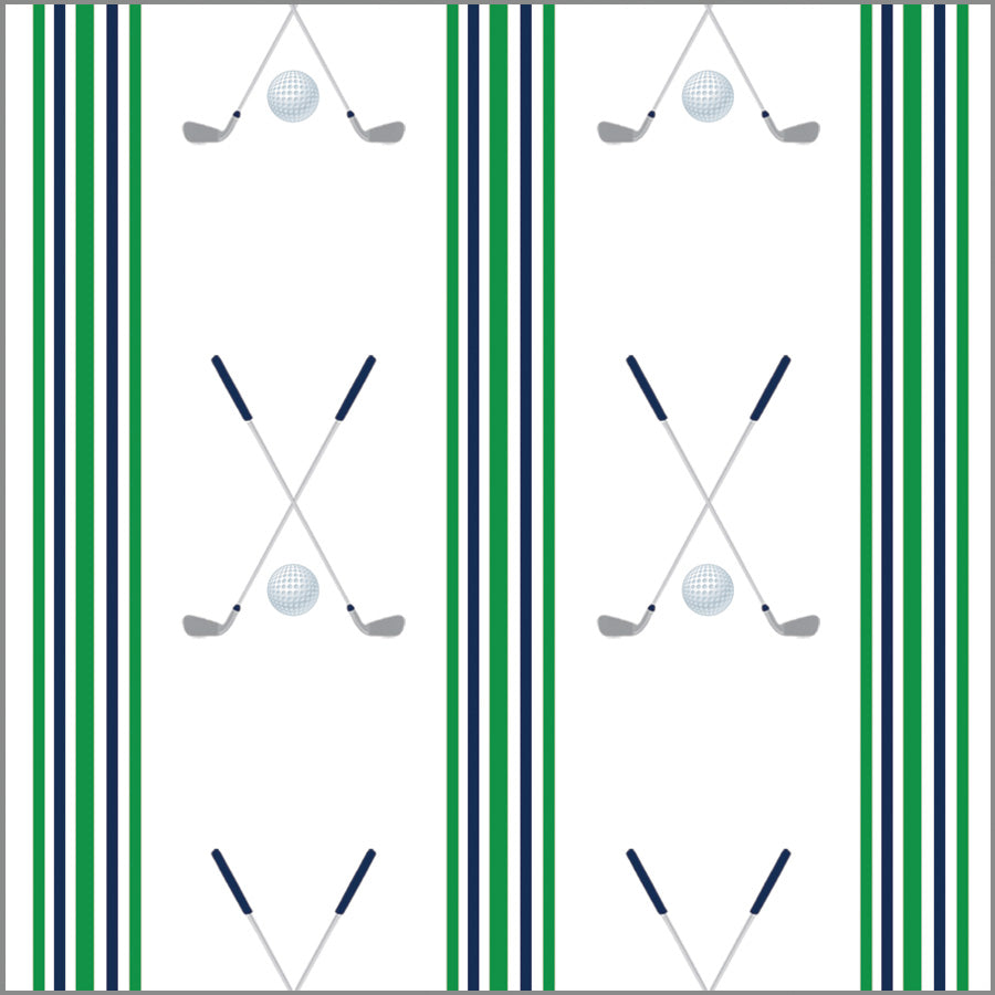 In Stock Continuous Roll Gift Wrap | Golf Stripe