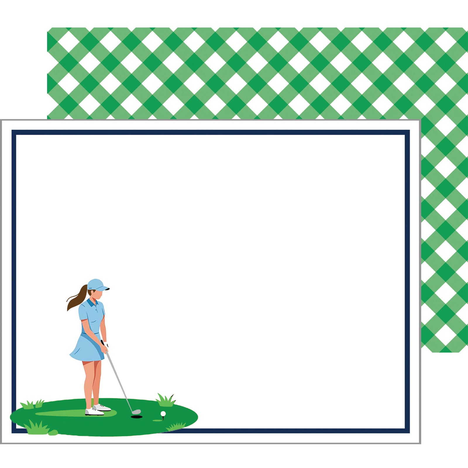In Stock Flat Notecard Set of 10 | Golf Girl