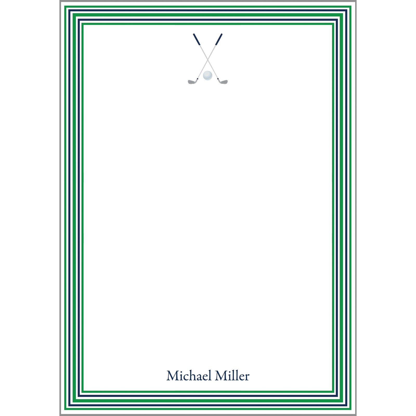 Golf Stripe Personalized Notepad