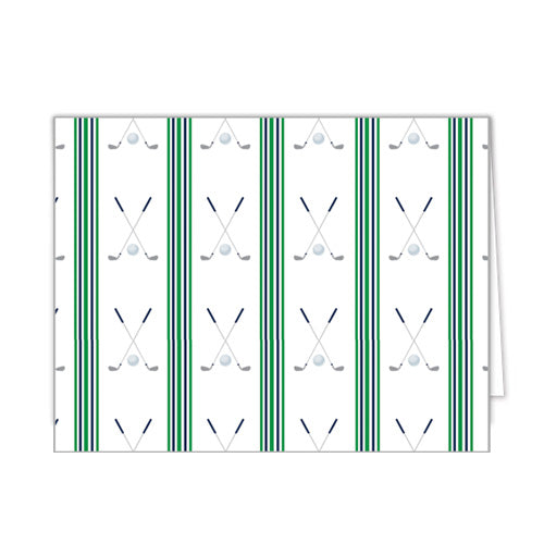 In Stock Folded Notecard Set of 10 | Golf Stripe
