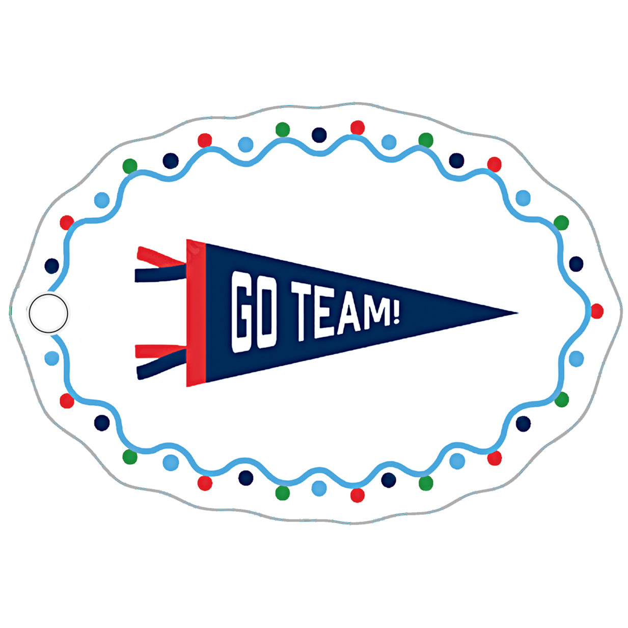 In Stock GO TEAM Sports Pennant Die Cut Gift Tags