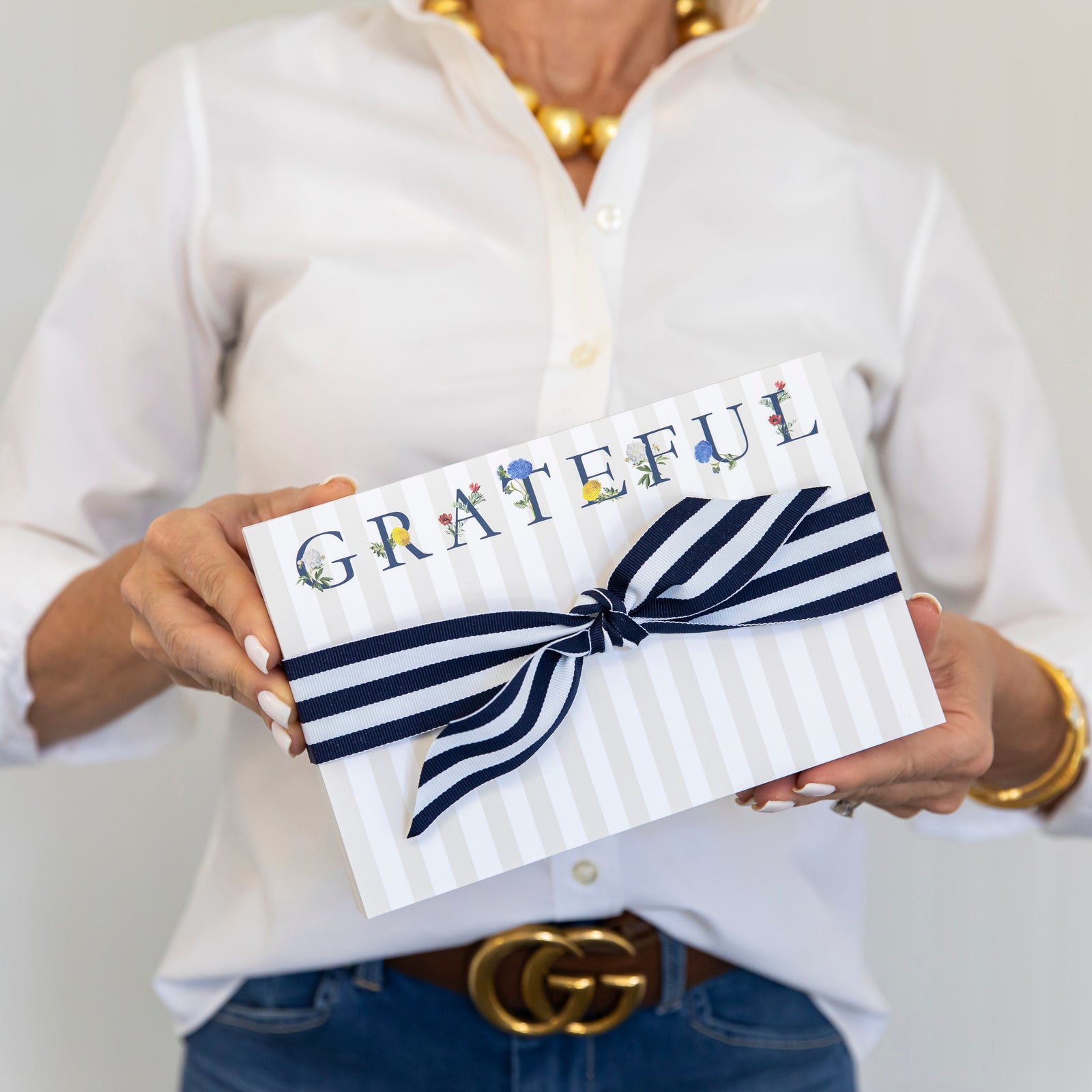 Stock Shoppe: 8.5x5.5 "GRATEFUL" Stripe Slab Notepad