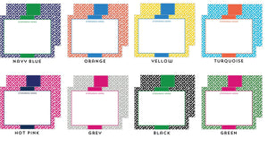 Graduation Greek Key Personalized Flat Notecards | Select Colors