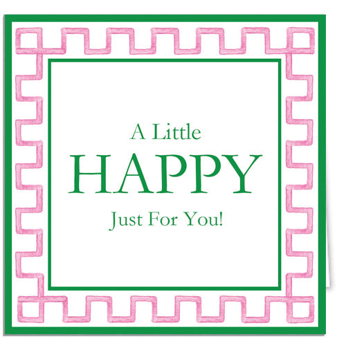 In Stock Gift Enclosure Cards + Envelopes | Pink Greek Key Border