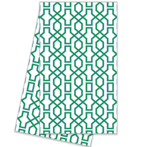 WH Hostess Cotton Tea Towel | Green & Blue Trellis
