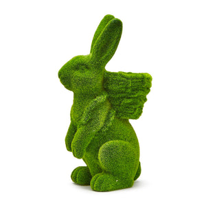 Faux Moss Easter Bunny with Basket | Back Basket