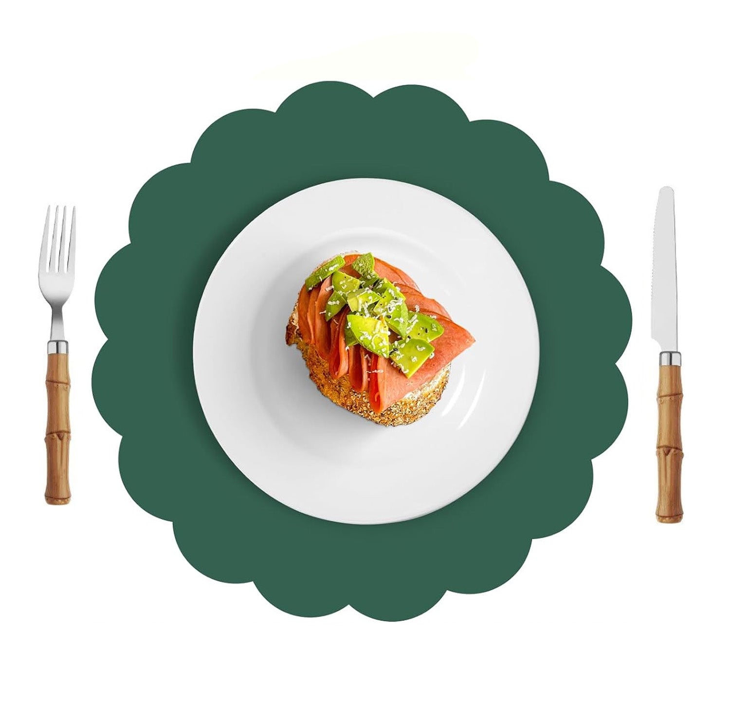 Scalloped Paper Placemats | Set of 10 | Green
