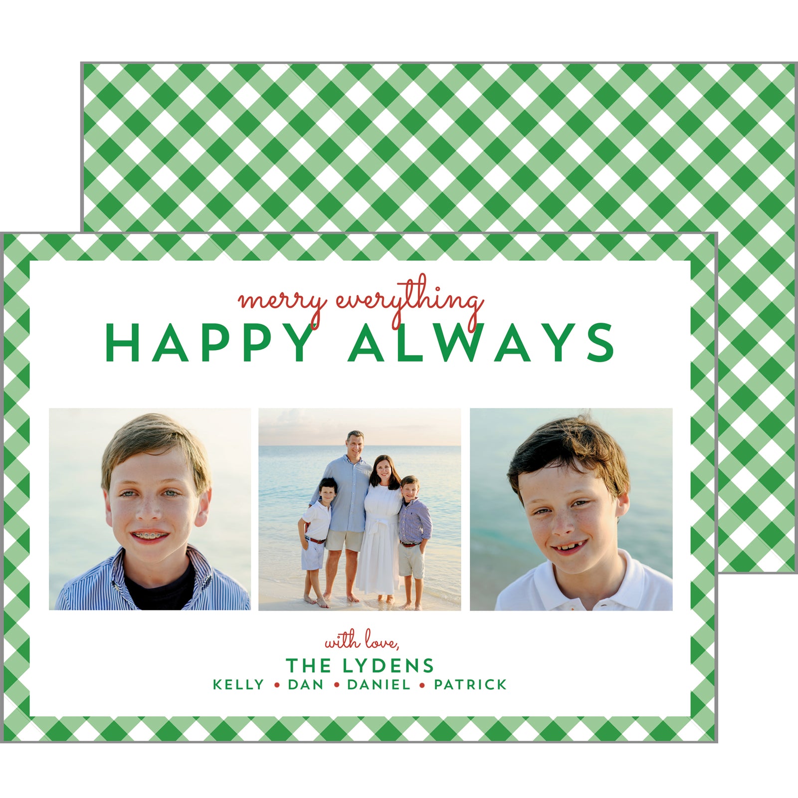 Merry Everything Happy Always 3-Photo Christmas Photo Card