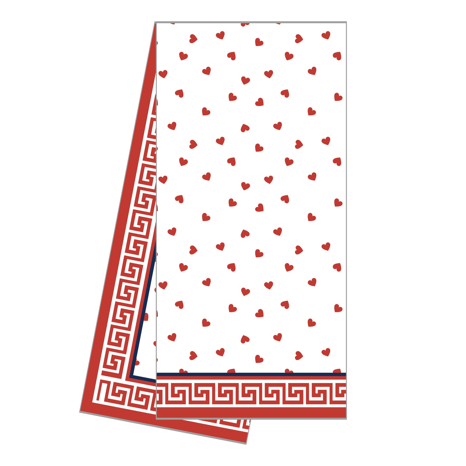 In Stock WH Hostess Cotton Tea Towel | Heart Greek Key
