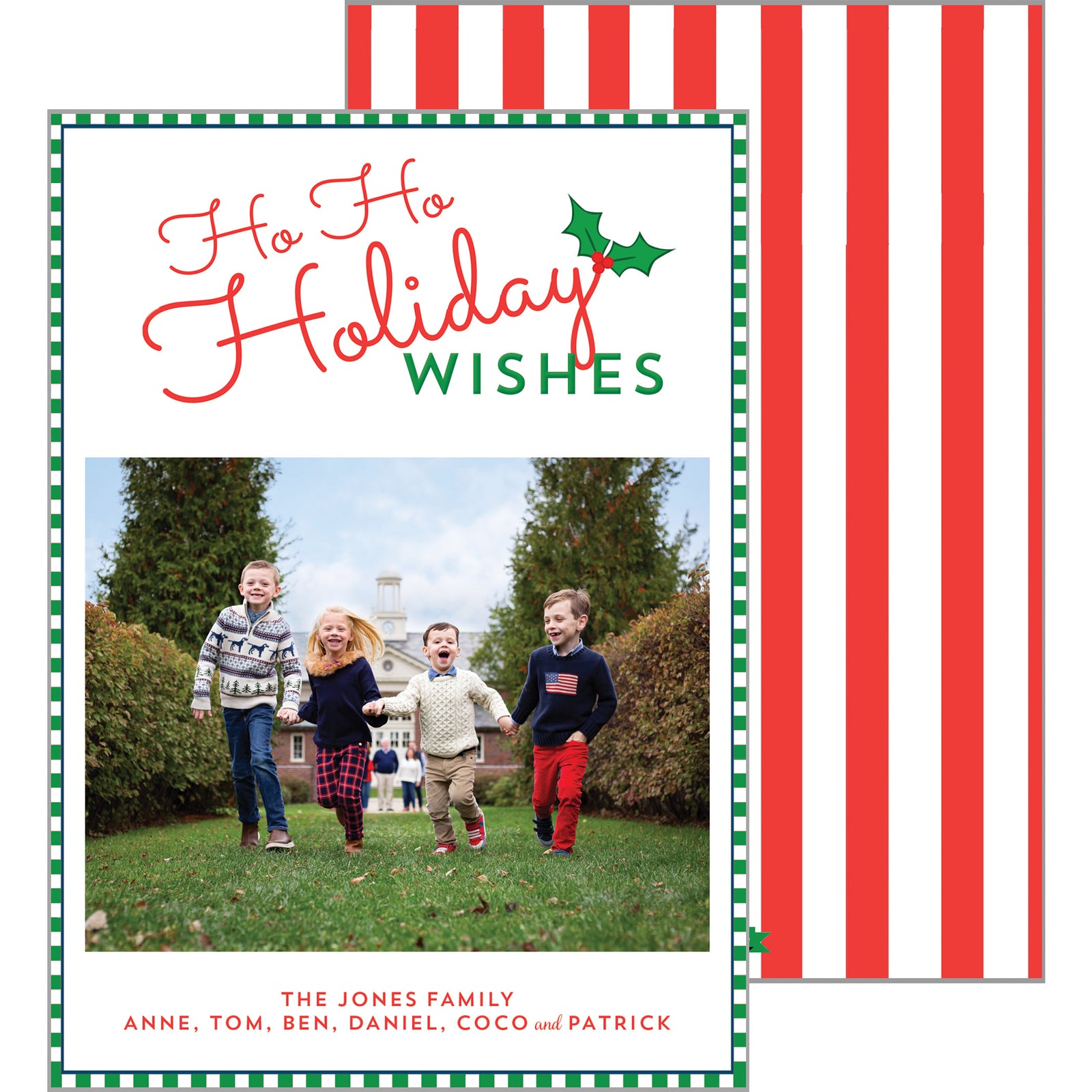 Ho Ho Holiday Wishes Christmas Photo Card