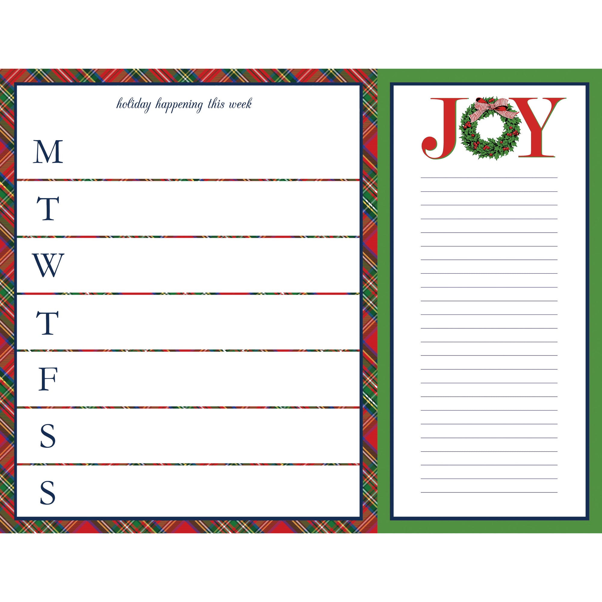 Stock Shoppe: 11"x8.5" Notepad | Holiday Weekly Planner