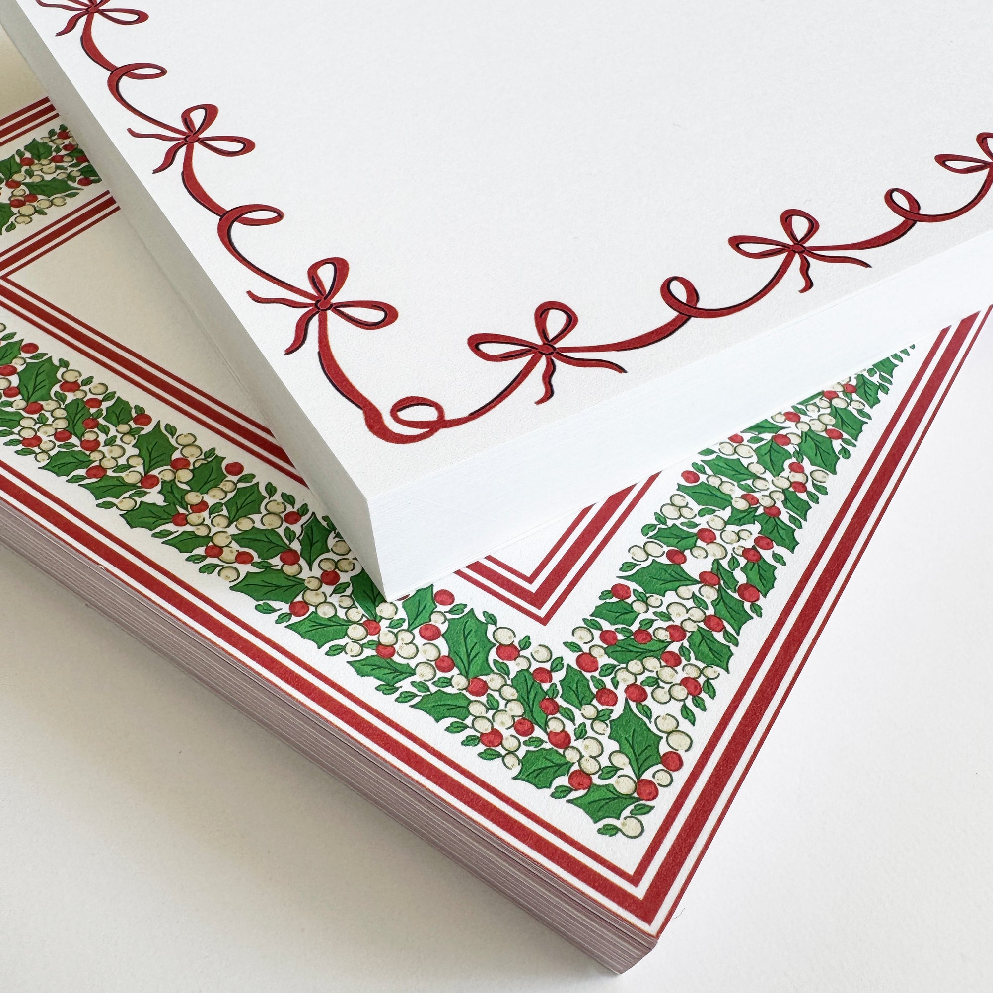 Stock Shoppe: 5x7 Red Bow Garland Notepad