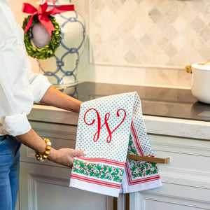 WH Hostess Cotton Tea Towel | Holly Stripe