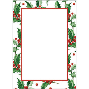 In Stock 5x7 Holly Christmas Notepad