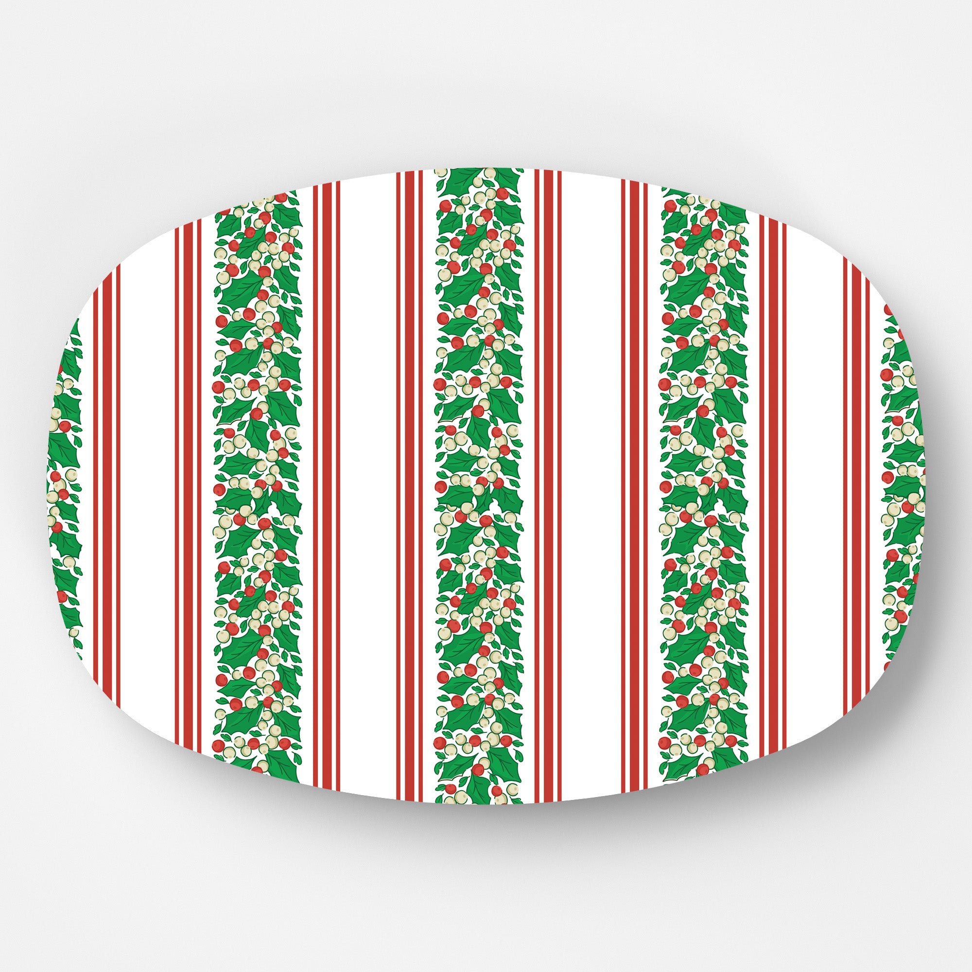 In Stock WH Serving Platter | Holly Stripe