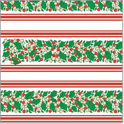 In Stock Continuous Roll Gift Wrap | Holly Stripe