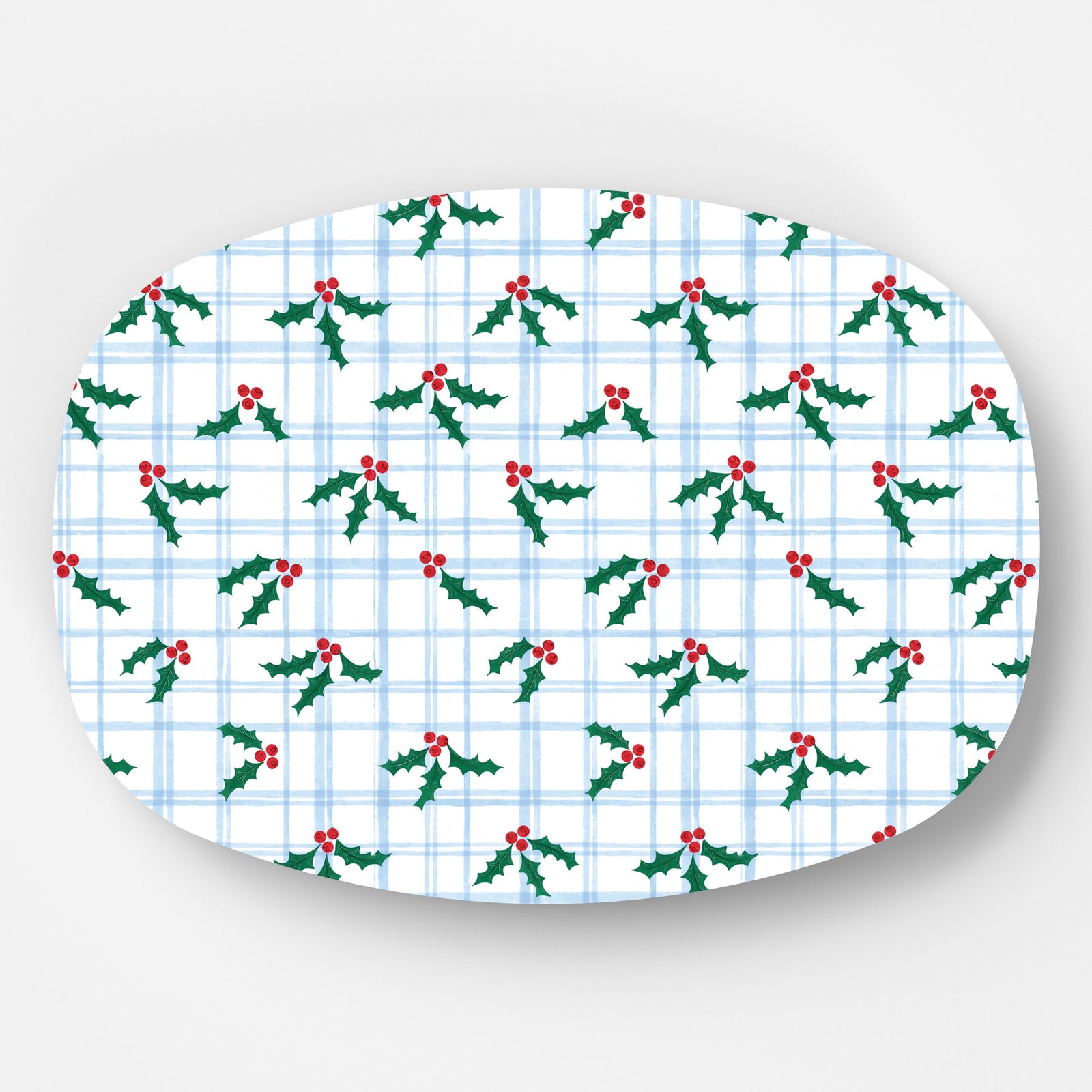 WH Serving Platter | Christmas Holly Windowpane