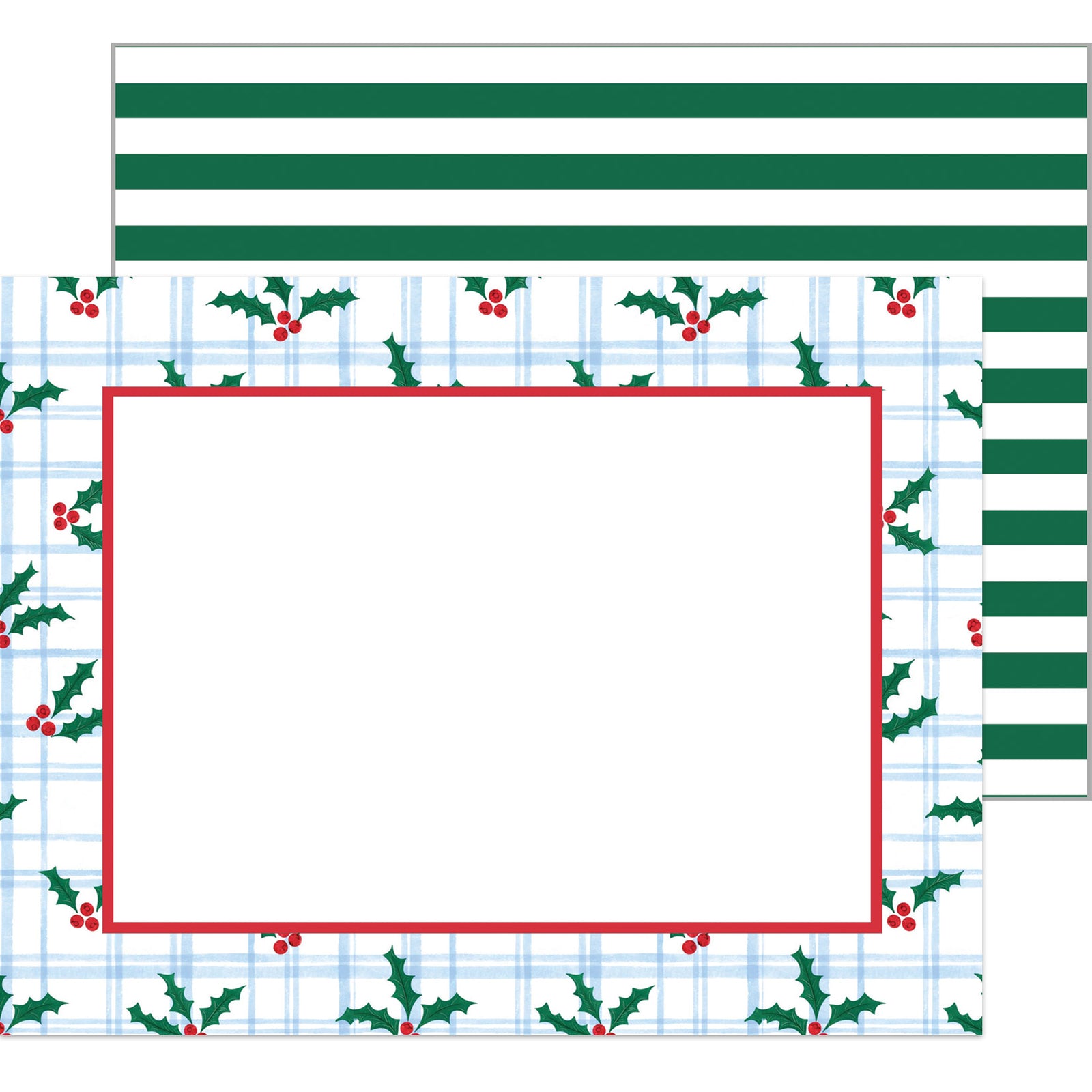 In Stock Flat Notecard Set of 10 | Holly Windowpane