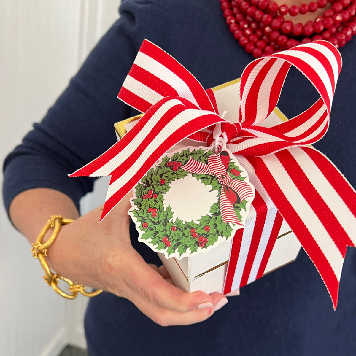 Holly Wreath Christmas Die-Cut Gift Tags