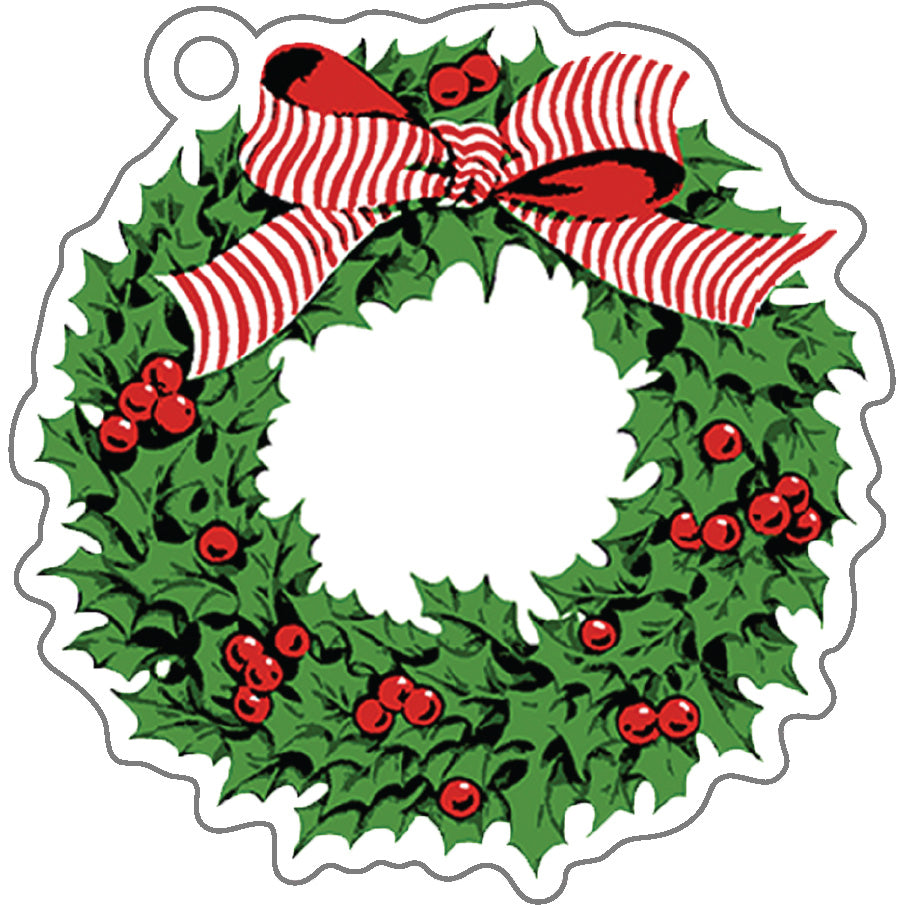 Stock Shoppe: Holly Wreath Christmas Die-Cut Gift Tags