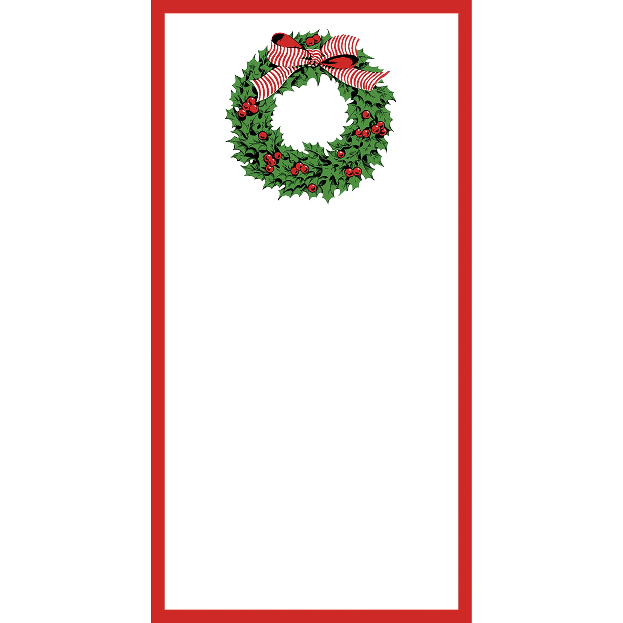 Stock Shoppe: 4.25x8.5 Holly Wreath List Notepad