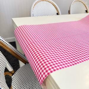 Paper Table Runner | Hot Pink Gingham Check