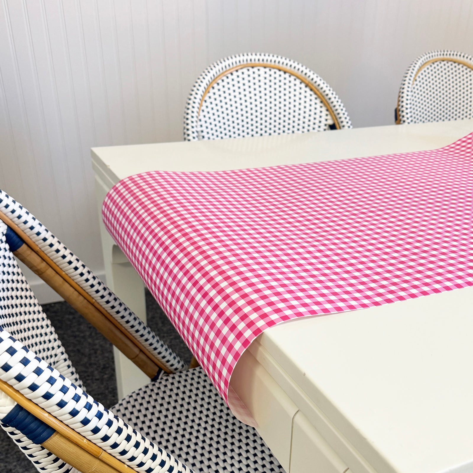 Paper Table Runner | Hot Pink Gingham Check