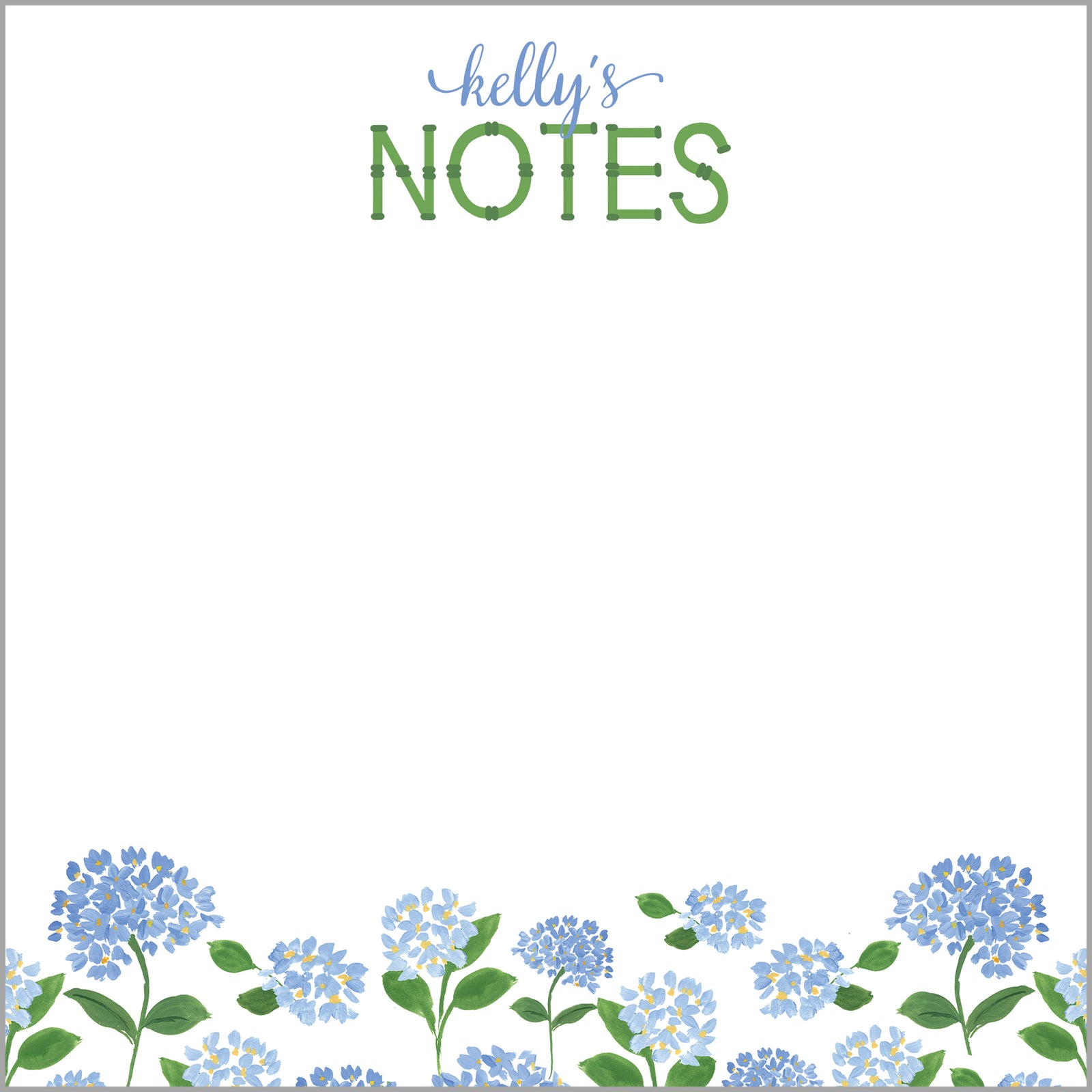 Blue Hydrangeas Square Slab Notepad | Two Sizes Available