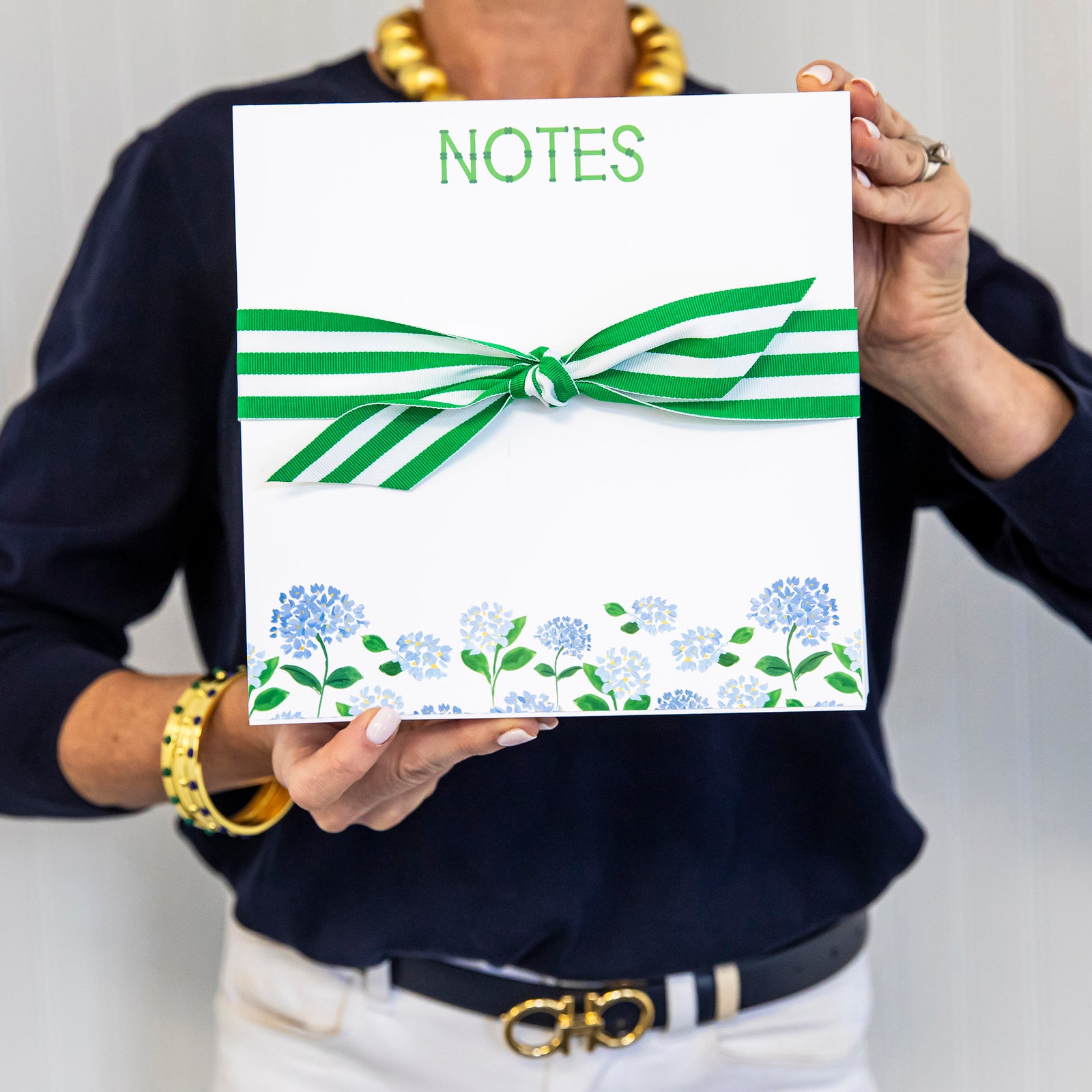 Stock Shoppe: 8.5x8.5 SLAB Stock Notepad | Blue Hydrangeas "Notes"