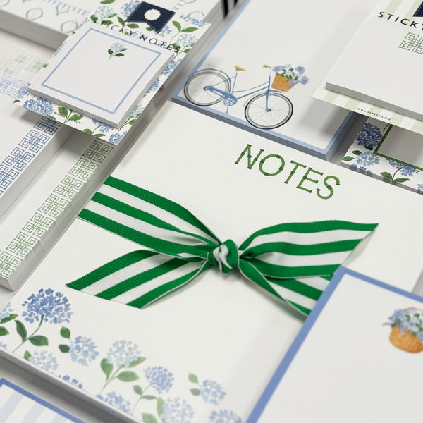In Stock 8.5x8.5 SLAB Stock Notepad | Blue Hydrangeas 