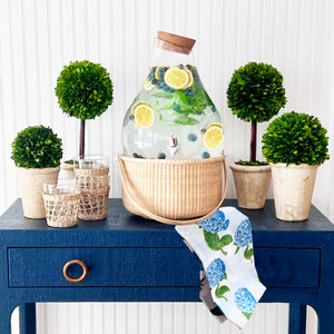Hydrangea Stripe Cotton Tea Towel