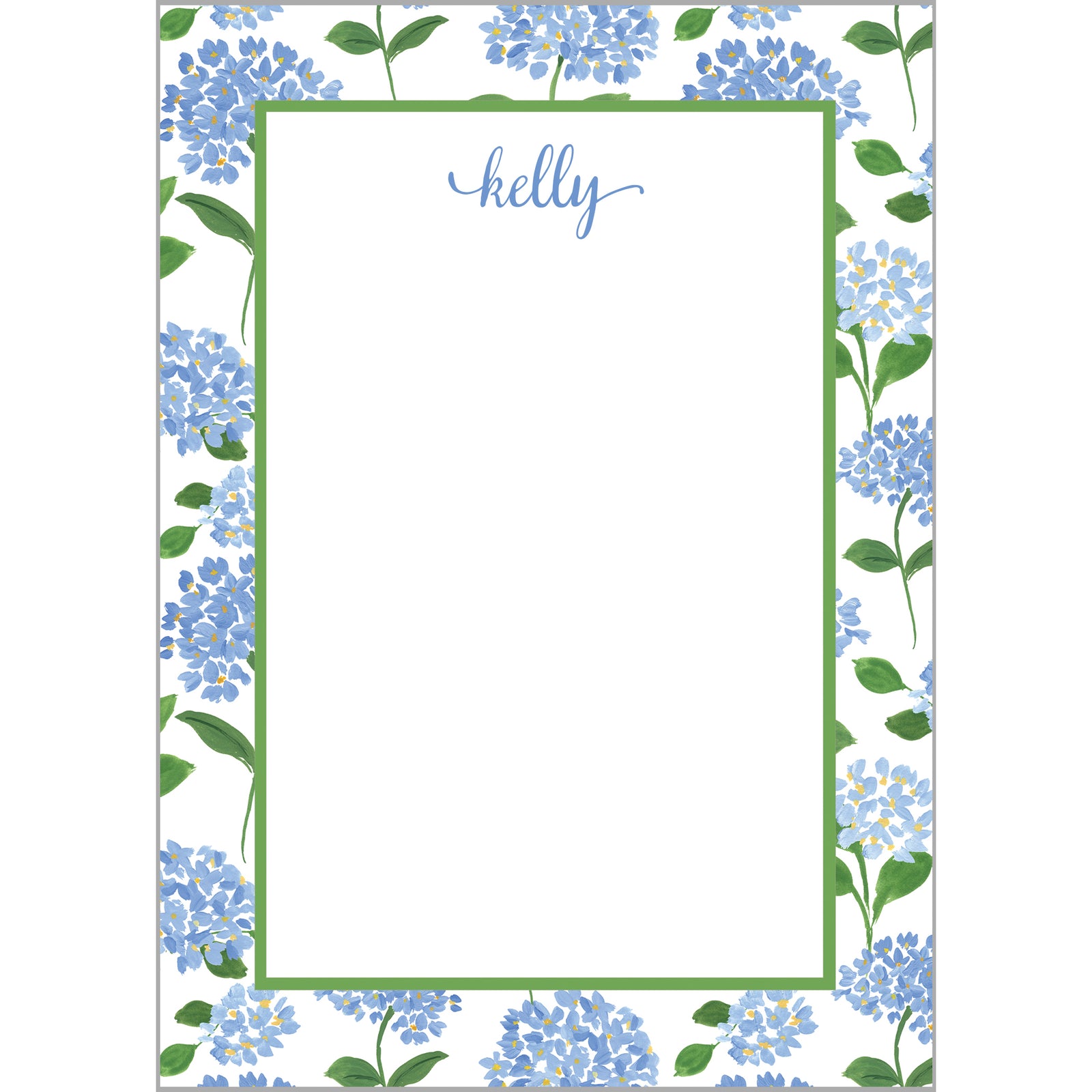 Blue Hydrangeas Personalized Notepad