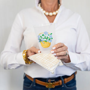 Blue Hydrangeas Nantucket Basket Shatterproof Cups | Set of 8
