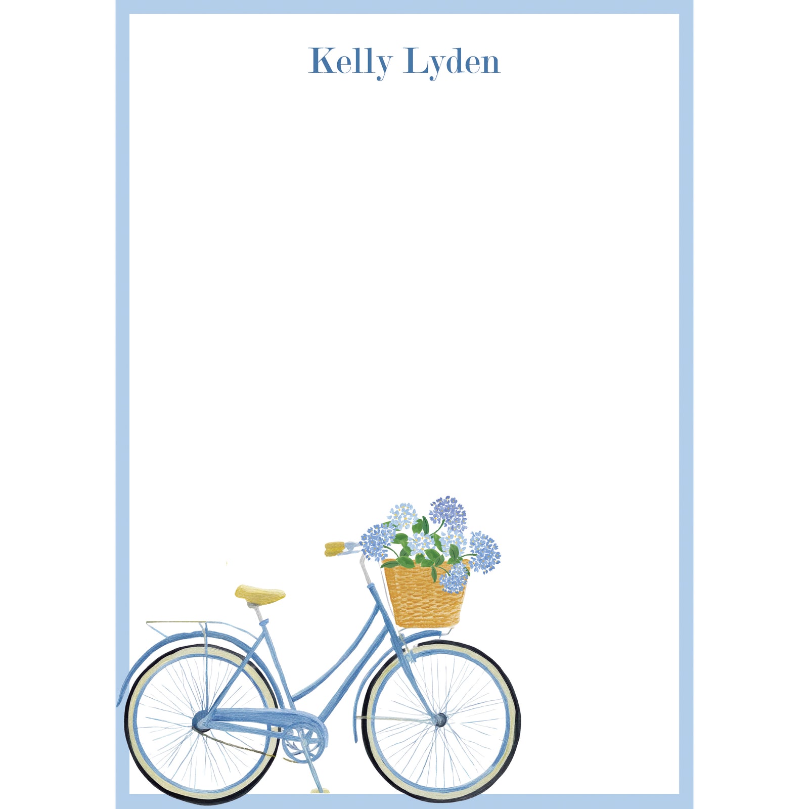 Hydrangeas Bicycle Personalized Notepad
