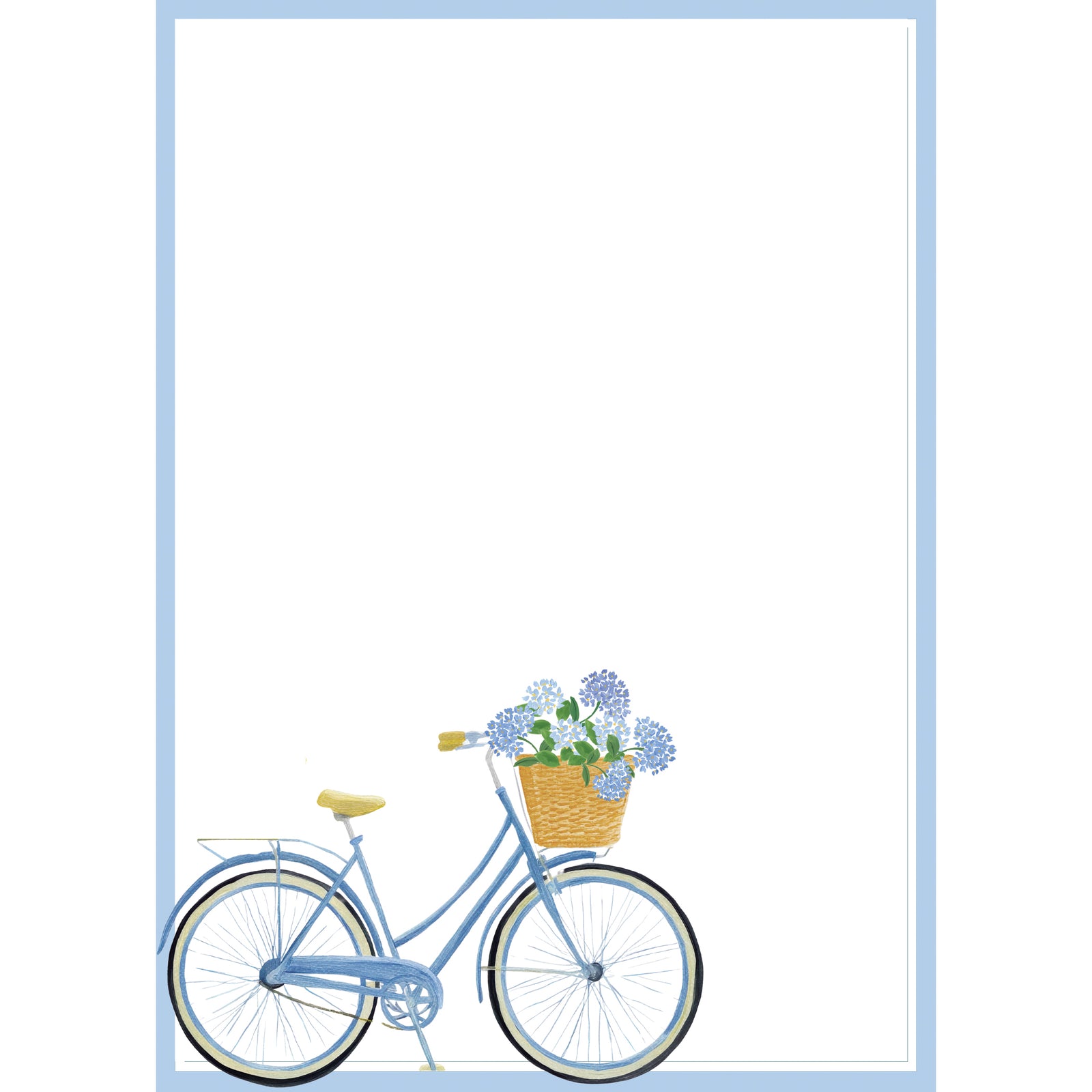 In Stock 5x7 Hydrangeas Bicycle Notepad