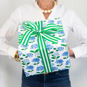 Continuous Roll Gift Wrap | Blue Hydrangeas