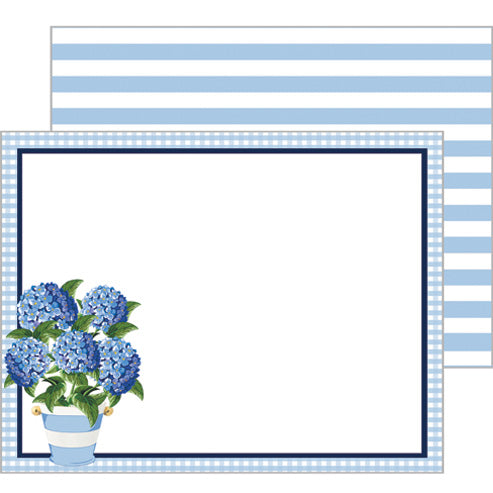 In Stock Flat Notecard Set of 10 | Hydrangeas Striped Pot