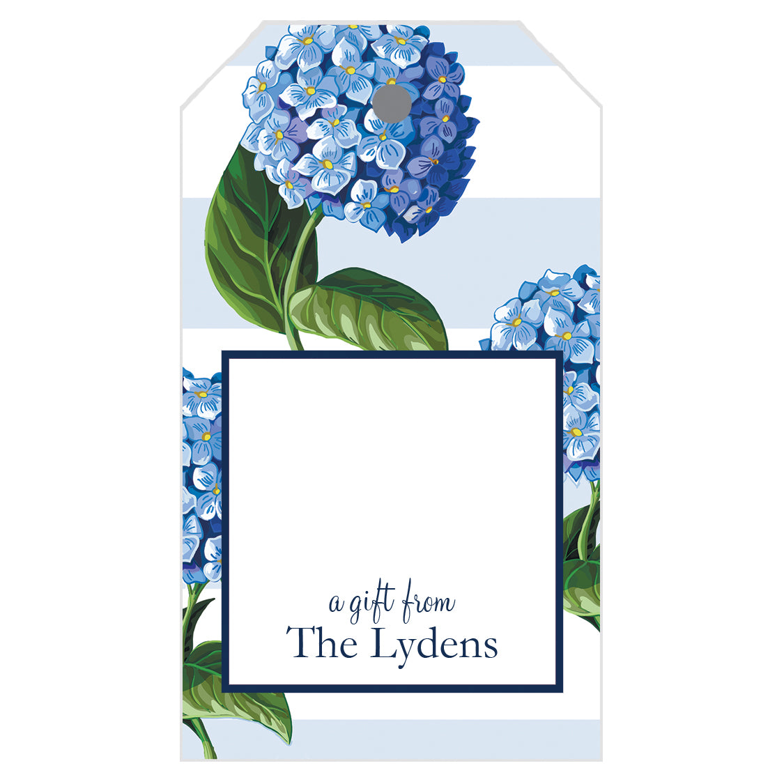 Hydrangeas Stripe Personalized Gift Tags