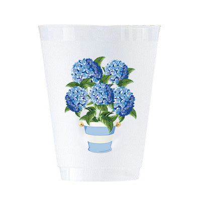 In Stock Hydrangeas Striped Pot Shatterproof Cups | Set of 8