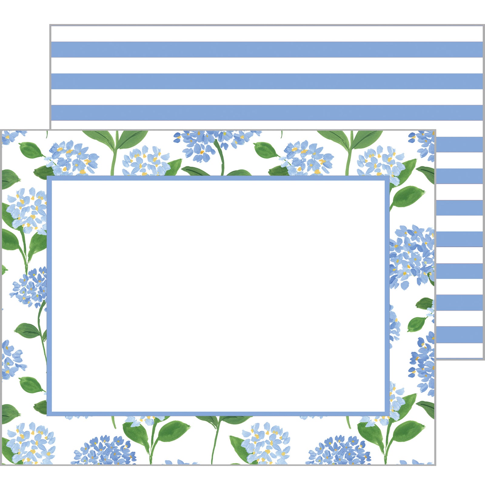 In Stock Flat Notecard Set of 10 | Blue Hydrangeas