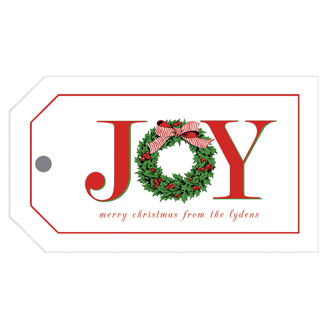 Xmas柄　 Gallery Holly & the Joy JOY Holly Wreath Christmas Personalized Gift Tags - WH Hostess