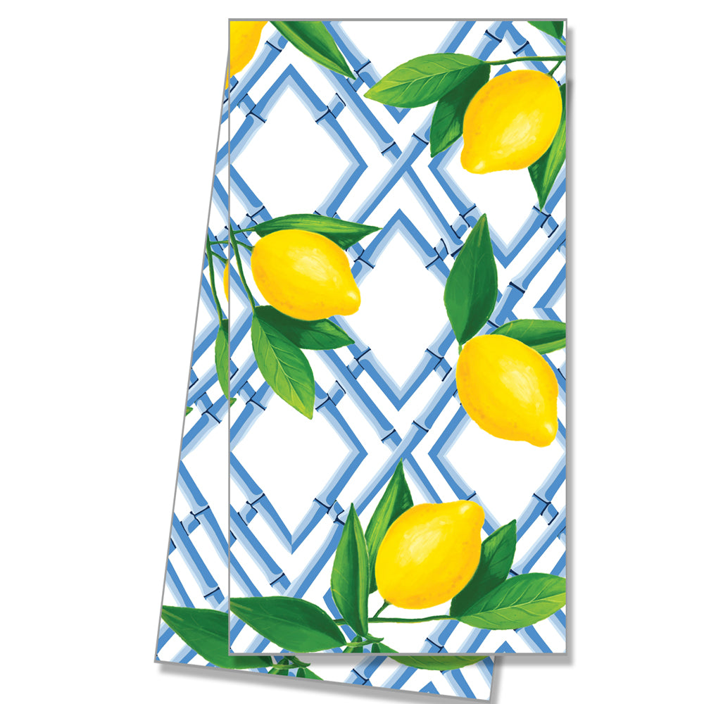 In Stock WH Hostess Cotton Tea Towel | Bamboo Lemon