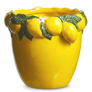 Lemon Ceramic Cache Pot